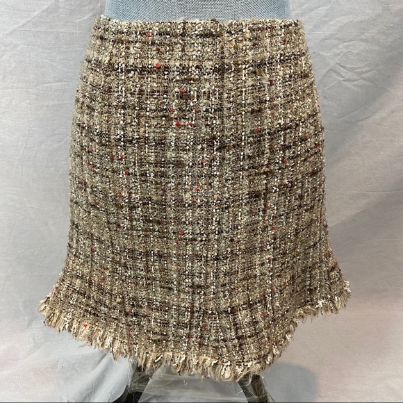 Avenue Montaigne Gold & BrownTweed Skirt - Picture 2 of 16